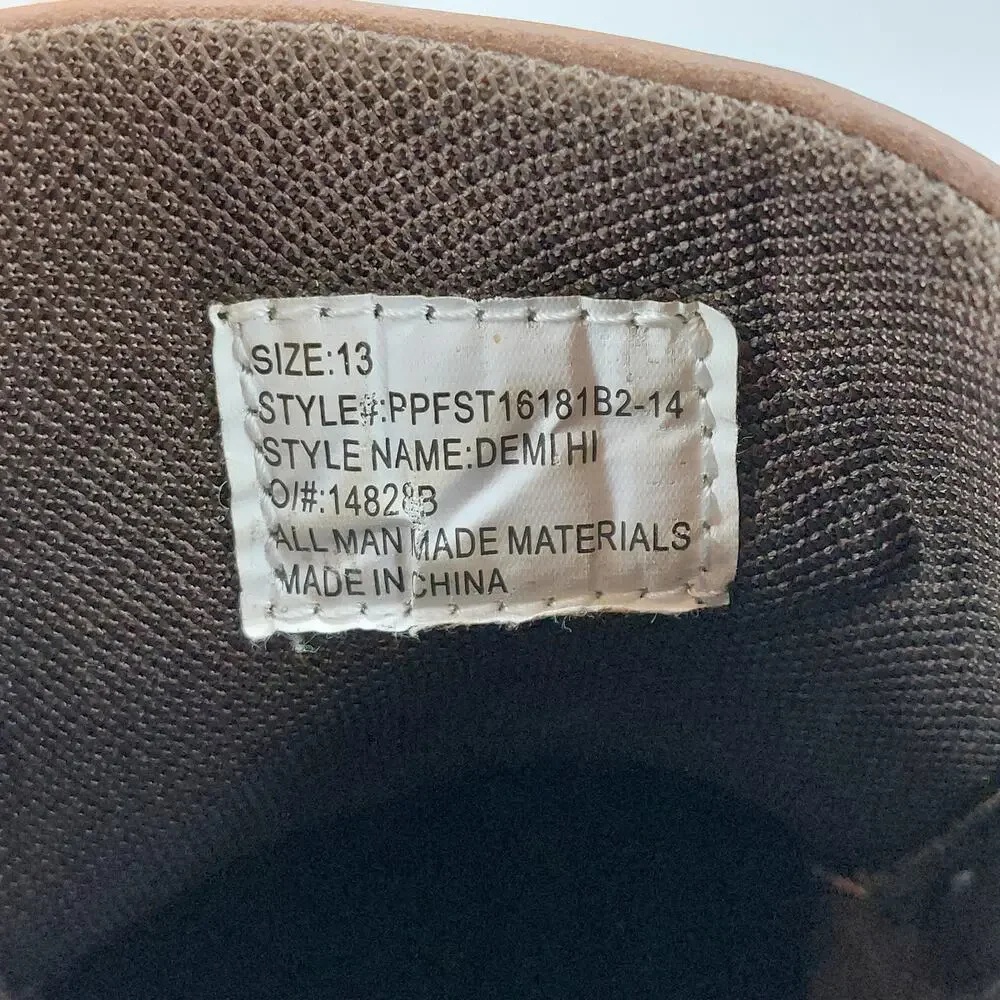 Perry Ellis Portfolio Men's Brown Lace Up Demi Hi Casual Dress Sneaker